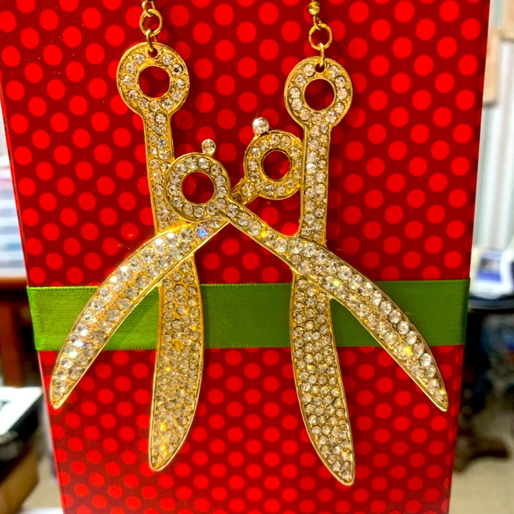 New Gold Bling Hairstylist/seamstress earrings